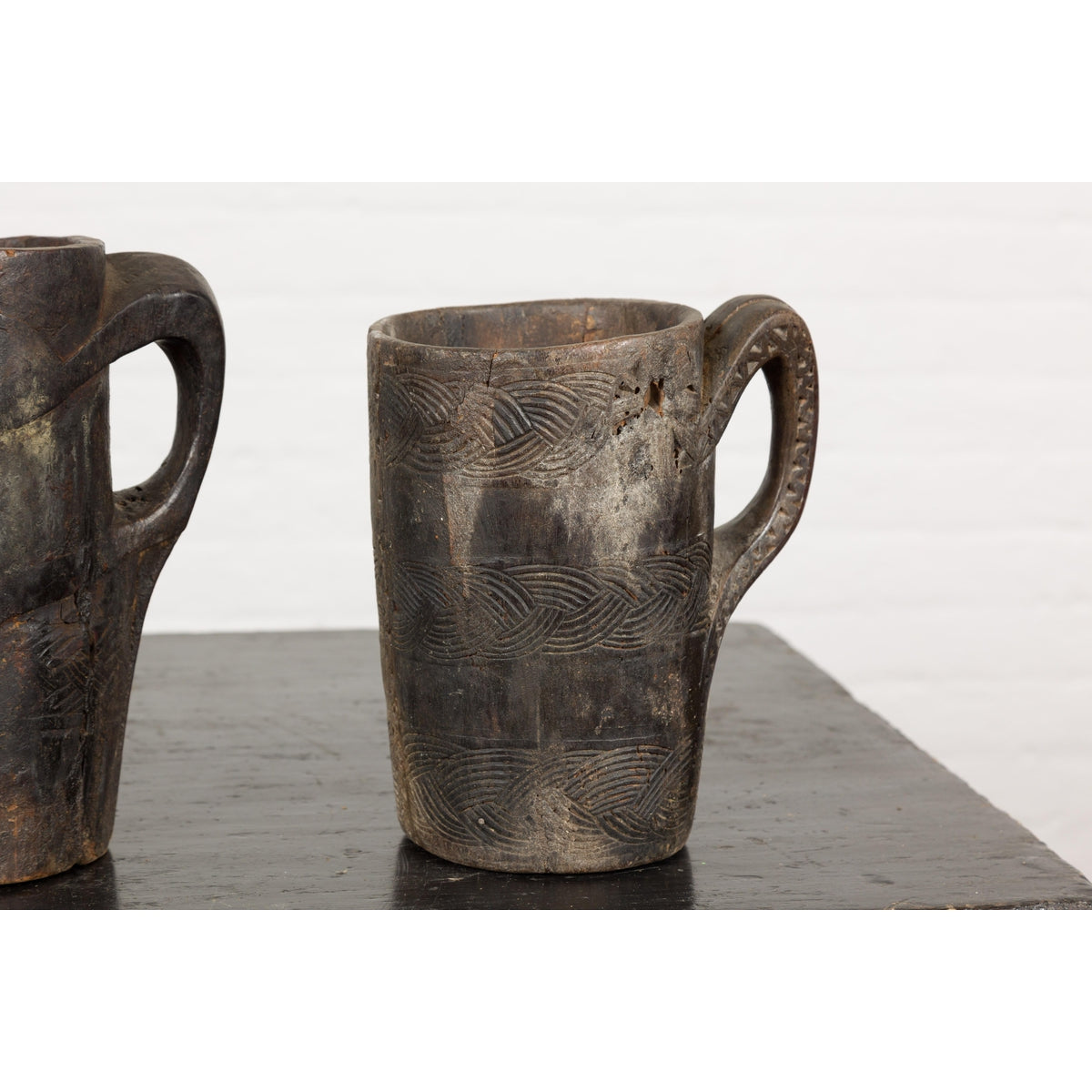 19th Century Naga Milk Jugs with Carved Décor and Rustic Character, Sold Each-12. Asian &amp; Chinese Furniture, Art, Antiques, Vintage Home Décor for sale at FEA Home