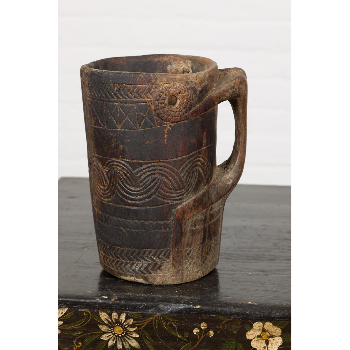 19th Century Naga Milk Jugs with Carved Décor and Rustic Character, Sold Each-5. Asian &amp; Chinese Furniture, Art, Antiques, Vintage Home Décor for sale at FEA Home