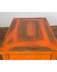 Chinese Late Qing Dynasty Elm Side Cabinet with Custom Orange Lacquer-14. Asian & Chinese Furniture, Art, Antiques, Vintage Home Décor for sale at FEA Home