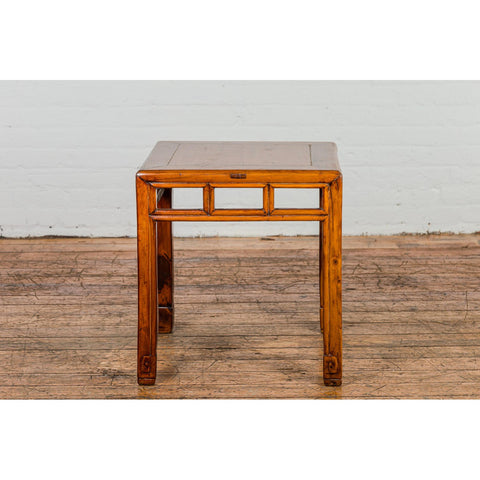 Late Qing Dynasty Period Side Table with Pillar Strut Motifs and Scroll Feet-YN2607-13. Asian & Chinese Furniture, Art, Antiques, Vintage Home Décor for sale at FEA Home