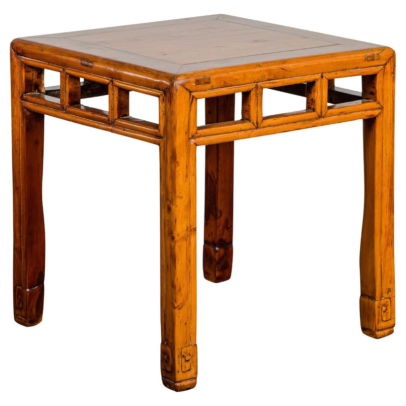 Late Qing Dynasty Period Side Table with Pillar Strut Motifs and Scroll Feet-YN2607-1. Asian & Chinese Furniture, Art, Antiques, Vintage Home Décor for sale at FEA Home
