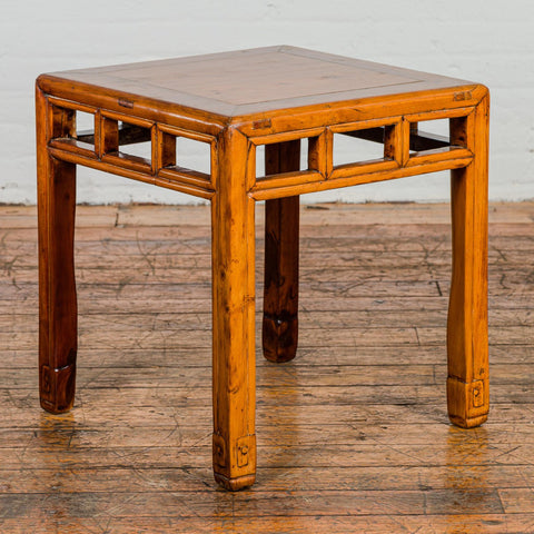 Late Qing Dynasty Period Side Table with Pillar Strut Motifs and Scroll Feet-YN2607-2. Asian & Chinese Furniture, Art, Antiques, Vintage Home Décor for sale at FEA Home