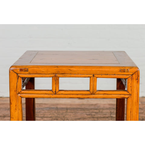 Late Qing Dynasty Period Side Table with Pillar Strut Motifs and Scroll Feet-YN2607-5. Asian & Chinese Furniture, Art, Antiques, Vintage Home Décor for sale at FEA Home