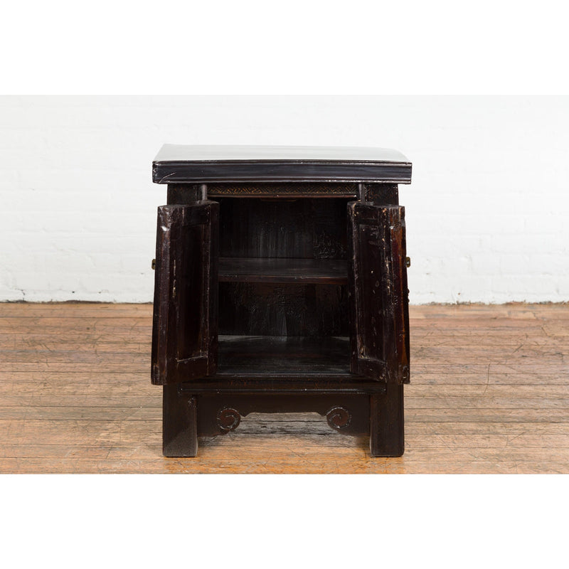 19th Century Chinese Antique Lacquered Bedside Cabinet-YN2665-11. Asian & Chinese Furniture, Art, Antiques, Vintage Home Décor for sale at FEA Home