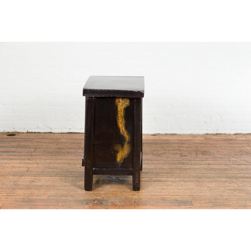 19th Century Chinese Antique Lacquered Bedside Cabinet-YN2665-14. Asian & Chinese Furniture, Art, Antiques, Vintage Home Décor for sale at FEA Home