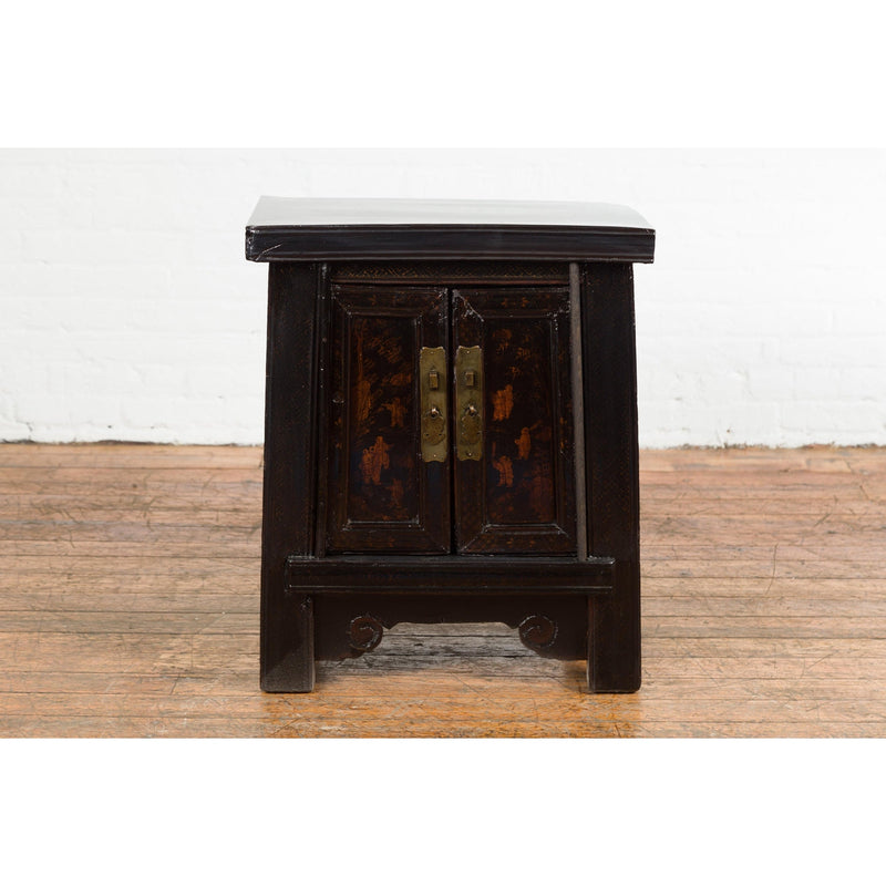 19th Century Chinese Antique Lacquered Bedside Cabinet-YN2665-2. Asian & Chinese Furniture, Art, Antiques, Vintage Home Décor for sale at FEA Home