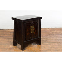 19th Century Chinese Antique Lacquered Bedside Cabinet