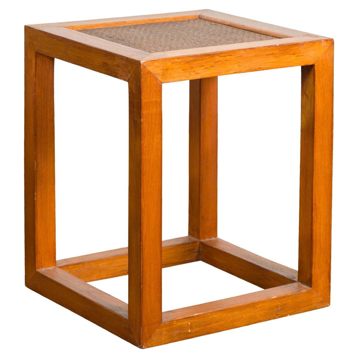 Antique End Table with Rattan Top and Box Design-1. Asian & Chinese Furniture, Art, Antiques, Vintage Home Décor for sale at FEA Home
