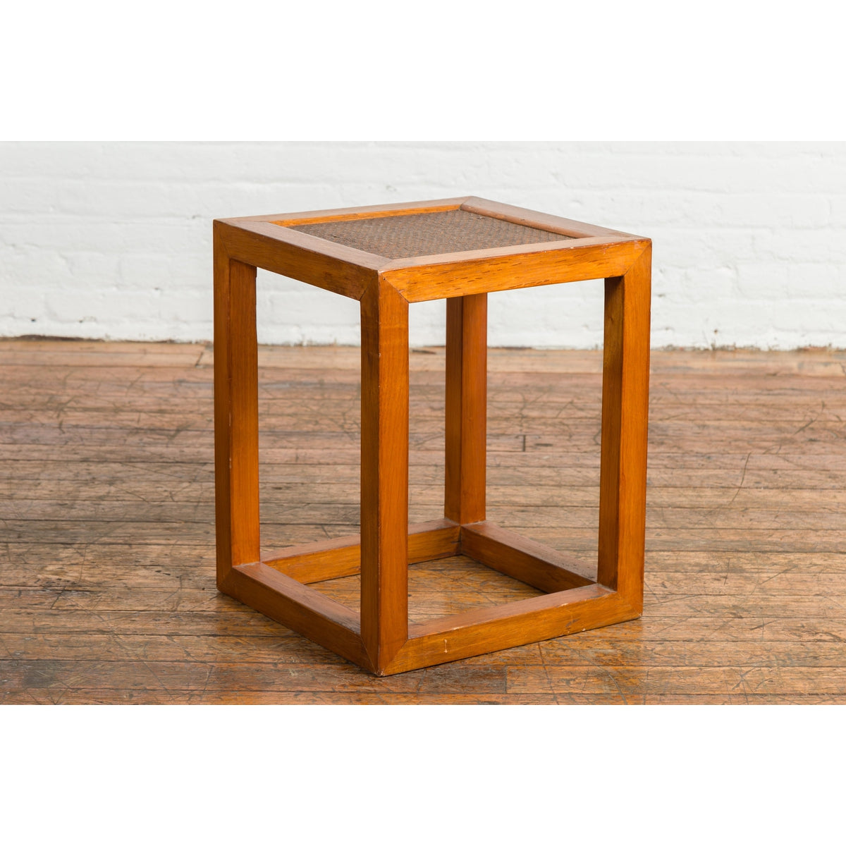 Antique End Table with Rattan Top and Box Design-2. Asian & Chinese Furniture, Art, Antiques, Vintage Home Décor for sale at FEA Home