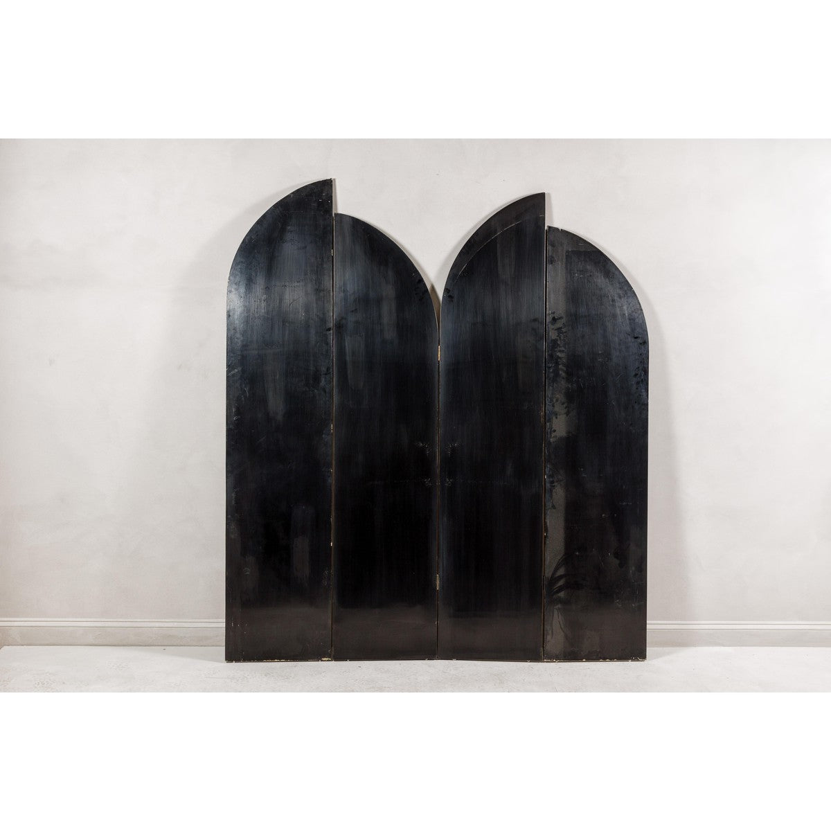 Hollywood Regency Black and Gold Four-Panel Screen with Hand-Painted Cranes-15. Asian &amp; Chinese Furniture, Art, Antiques, Vintage Home Décor for sale at FEA Home