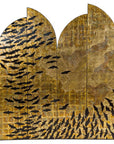 Hollywood Regency Black and Gold Four-Panel Screen with Hand-Painted Cranes-1. Asian & Chinese Furniture, Art, Antiques, Vintage Home Décor for sale at FEA Home
