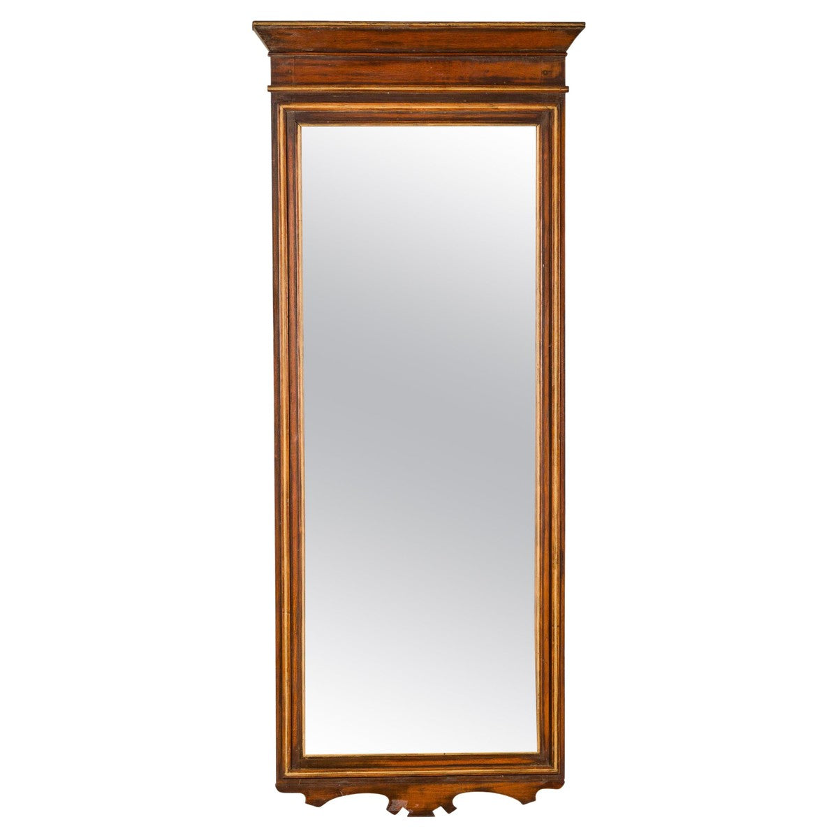 Slender Wooden Mirror with Carved Motifs, Made of Antique Indian Wood-1. Asian & Chinese Furniture, Art, Antiques, Vintage Home Décor for sale at FEA Home