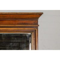 Slender Wooden Mirror with Carved Motifs, Made of Antique Indian Wood