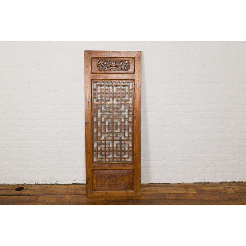 Qing Dynasty 19th Century Fretwork Screen with Carved Scrolling Motifs-YN2979-16. Asian & Chinese Furniture, Art, Antiques, Vintage Home Décor for sale at FEA Home