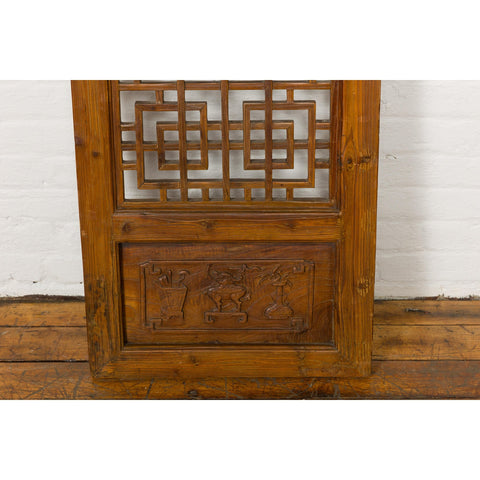 Qing Dynasty 19th Century Fretwork Screen with Carved Scrolling Motifs-YN2979-18. Asian & Chinese Furniture, Art, Antiques, Vintage Home Décor for sale at FEA Home