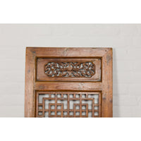 Qing Dynasty 19th Century Fretwork Screen with Carved Scrolling Motifs