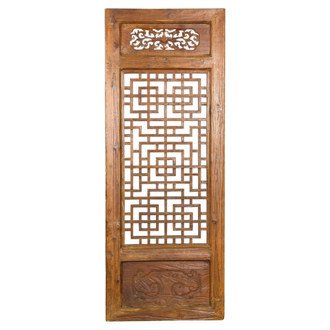 Qing Dynasty 19th Century Fretwork Screen with Carved Scrolling Motifs-YN2979-1. Asian & Chinese Furniture, Art, Antiques, Vintage Home Décor for sale at FEA Home