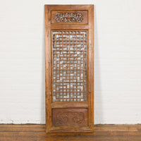 Qing Dynasty 19th Century Fretwork Screen with Carved Scrolling Motifs