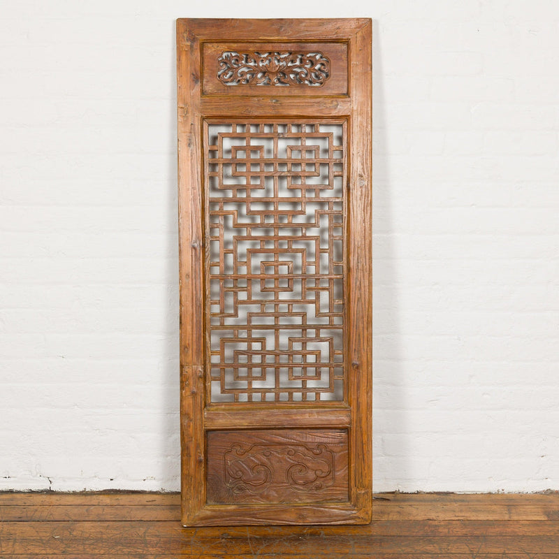Qing Dynasty 19th Century Fretwork Screen with Carved Scrolling Motifs-YN2979-3. Asian & Chinese Furniture, Art, Antiques, Vintage Home Décor for sale at FEA Home