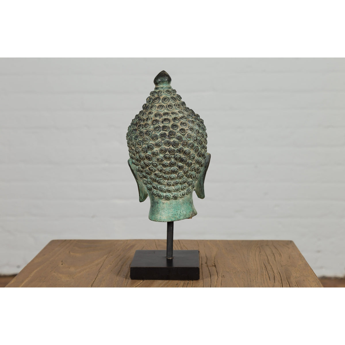 Vintage Bronze Buddha Head Tabletop Sculpture-13. Asian &amp; Chinese Furniture, Art, Antiques, Vintage Home Décor for sale at FEA Home