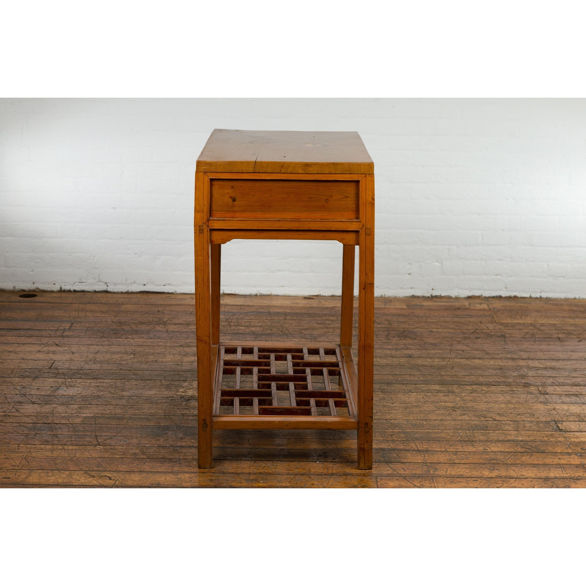 Antique Console Table with Two Drawers and Lower Shelf-15. Asian &amp; Chinese Furniture, Art, Antiques, Vintage Home Décor for sale at FEA Home