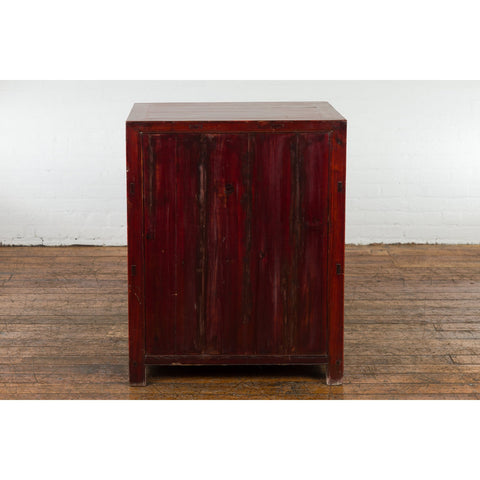 Qing Dynasty 19th Century Chinese Red Lacquer Cabinet with Drawers and Doors-15. Asian & Chinese Furniture, Art, Antiques, Vintage Home Décor for sale at FEA Home