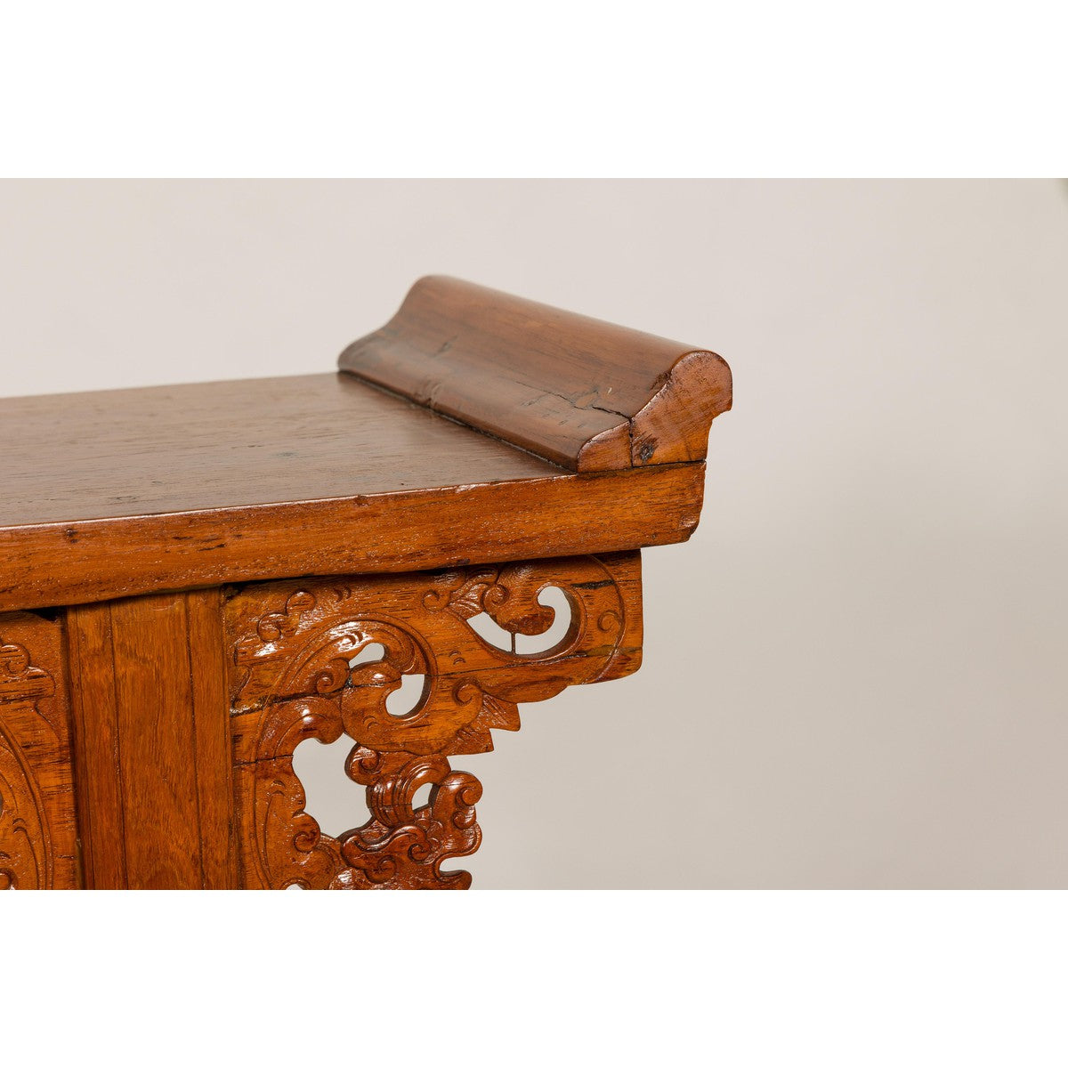 Qing Dynasty Tall Altar Console Table with Carved Scrolling Spandrels-8. Asian &amp; Chinese Furniture, Art, Antiques, Vintage Home Décor for sale at FEA Home