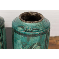 Set of Antique Green Glazed Ceramic Jars-11. Asian & Chinese Furniture, Art, Antiques, Vintage Home Décor for sale at FEA Home