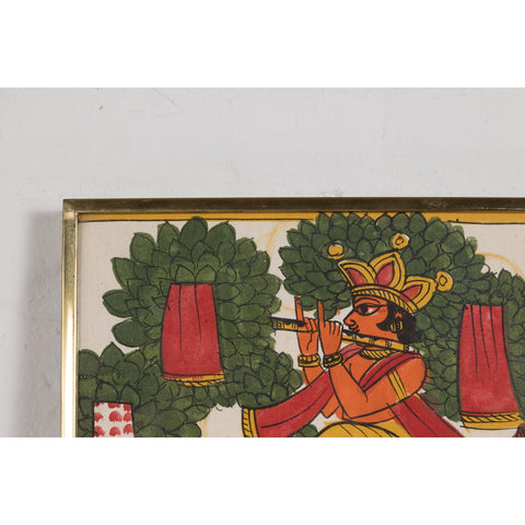 Indian Antique Hand-Painted Folk Art Painting-YN3728-9. Asian & Chinese Furniture, Art, Antiques, Vintage Home Décor for sale at FEA Home