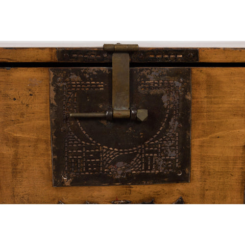 19th Century Antique Trunk Chest with Front Opening-YN3833-9. Asian & Chinese Furniture, Art, Antiques, Vintage Home Décor for sale at FEA Home