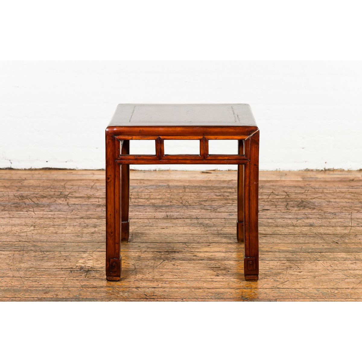Late Qing Dynasty Small Side Table with Pillar Strut Motifs and Scrolling Feet-17. Asian &amp; Chinese Furniture, Art, Antiques, Vintage Home Décor for sale at FEA Home