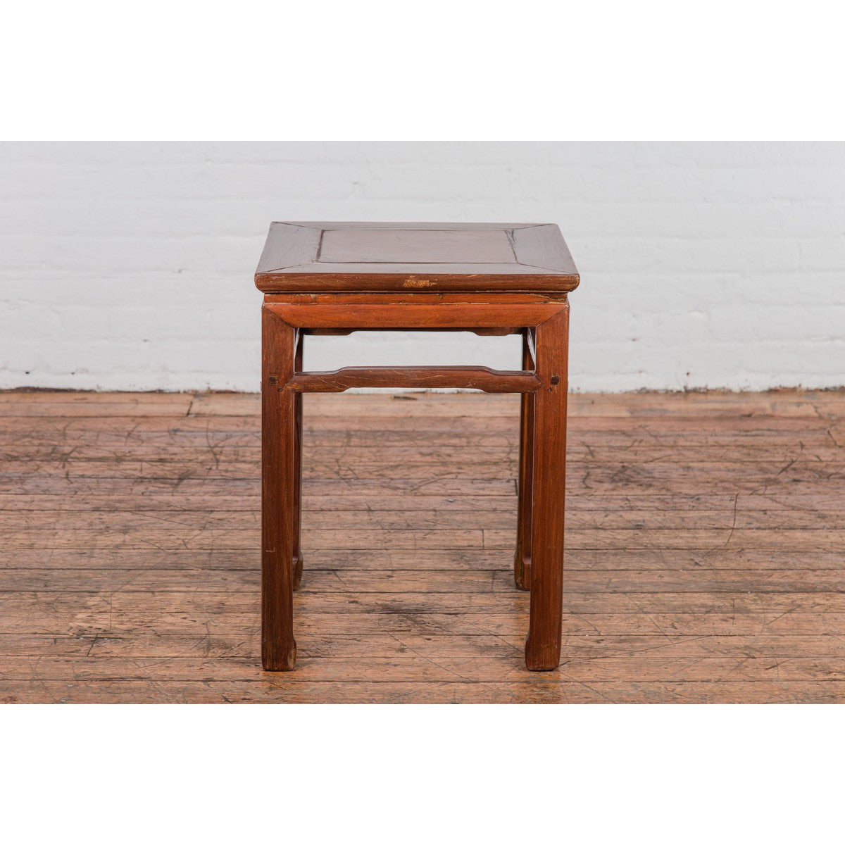 Qing Dynasty Side Table with Burl Top, Horse Hoof Legs and Humpback Stretcher-3. Asian &amp; Chinese Furniture, Art, Antiques, Vintage Home Décor for sale at FEA Home