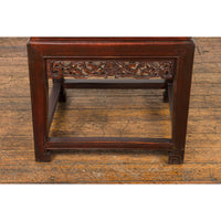 Small Square Low End Table with Carved Apron-YN3994-19. Asian & Chinese Furniture, Art, Antiques, Vintage Home Décor for sale at FEA Home
