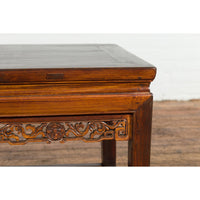 Small Square Low End Table with Carved Apron-YN3994-8. Asian & Chinese Furniture, Art, Antiques, Vintage Home Décor for sale at FEA Home