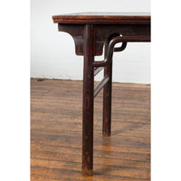 Chinese 19th Century Qing Dynasty Altar Console Table with Distressed Lacquer-YN4063-8. Asian & Chinese Furniture, Art, Antiques, Vintage Home Décor for sale at FEA Home