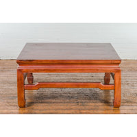 Square Coffee Table with Humpback Stretcher and Horse Hoof Legs