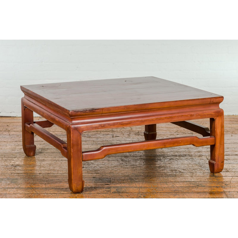 Square Coffee Table with Humpback Stretcher and Horse Hoof Legs-YN4070-7. Asian & Chinese Furniture, Art, Antiques, Vintage Home Décor for sale at FEA Home