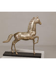 Vintage Silver over Brass Walking Horse Statuette on Ebonized Oak Base-12. Asian & Chinese Furniture, Art, Antiques, Vintage Home Décor for sale at FEA Home