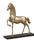 Vintage Silver over Brass Walking Horse Statuette on Ebonized Oak Base-14. Asian & Chinese Furniture, Art, Antiques, Vintage Home Décor for sale at FEA Home