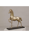 Vintage Silver over Brass Walking Horse Statuette on Ebonized Oak Base-8. Asian & Chinese Furniture, Art, Antiques, Vintage Home Décor for sale at FEA Home