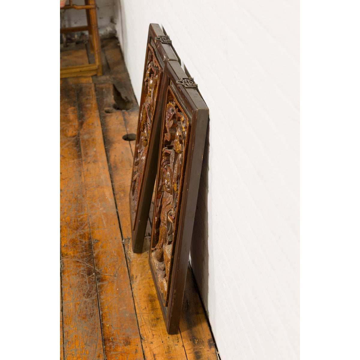 Hand-Carved Antique Wall Panels with Puppet Design-18. Asian &amp; Chinese Furniture, Art, Antiques, Vintage Home Décor for sale at FEA Home