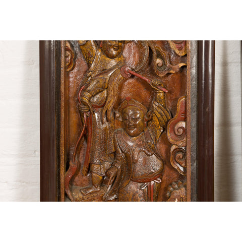 Hand-Carved Antique Wall Panels with Puppet Design-YN4161-7. Asian & Chinese Furniture, Art, Antiques, Vintage Home Décor for sale at FEA Home