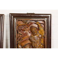 Hand-Carved Antique Wall Panels with Puppet Design