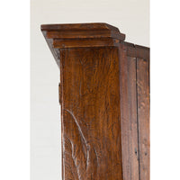 Javanese Dutch Colonial Two Part Display Corner Cabinet with Glass Doors