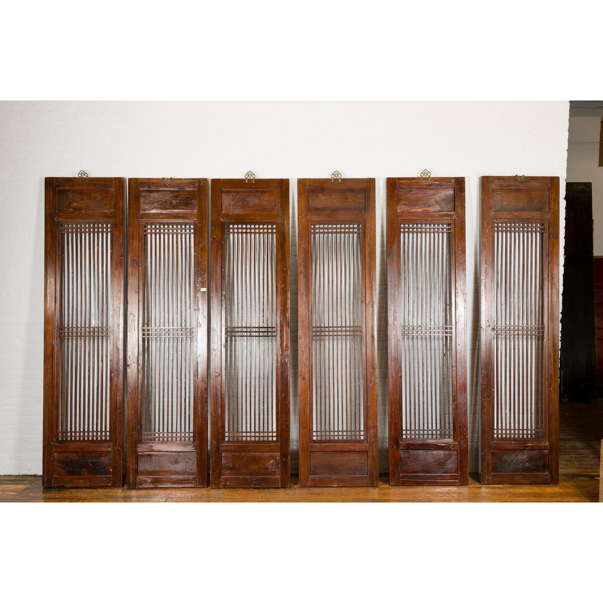 Qing Dynasty Six-Panel Lacquered Screen with Carved Meander Motifs-14. Asian &amp; Chinese Furniture, Art, Antiques, Vintage Home Décor for sale at FEA Home