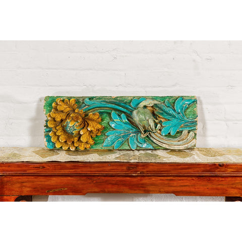 Qing Dynasty Glazed Terracotta Sancai Temple Roof Tile, Raised Relief-YN5373-2. Asian & Chinese Furniture, Art, Antiques, Vintage Home Décor for sale at FEA Home