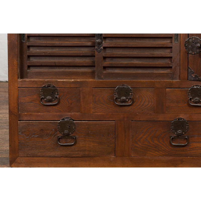 Antique Merchant's Chest with Unique Drawers & Shelf-YN5414-13. Asian & Chinese Furniture, Art, Antiques, Vintage Home Décor for sale at FEA Home
