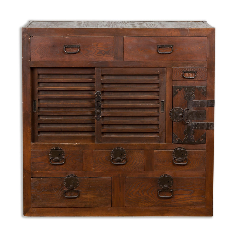 Antique Merchant's Chest with Unique Drawers & Shelf-YN5414-19. Asian & Chinese Furniture, Art, Antiques, Vintage Home Décor for sale at FEA Home