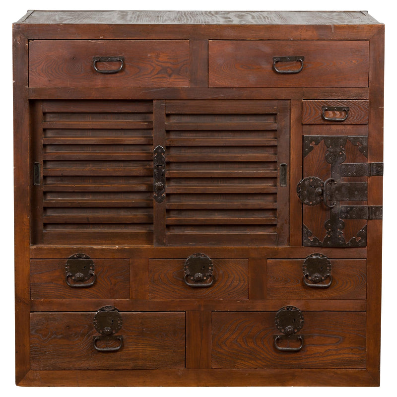 Antique Merchant's Chest with Unique Drawers & Shelf-YN5414-1. Asian & Chinese Furniture, Art, Antiques, Vintage Home Décor for sale at FEA Home