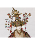 Taisho Period Sitting Doll with Silk Clothing and Ornate Headdress-4. Asian & Chinese Furniture, Art, Antiques, Vintage Home Décor for sale at FEA Home